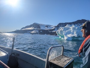 Andy on the boat in Greenland